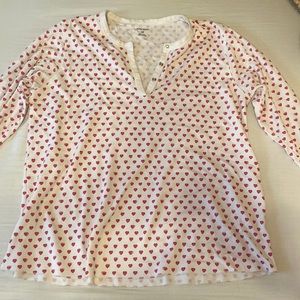 White and pink heart roller rabbit pj set